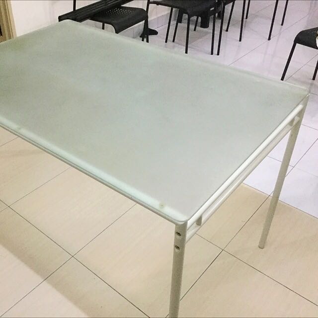 IKEA Glass Table With Chairs, Furniture & Home Living, Furniture