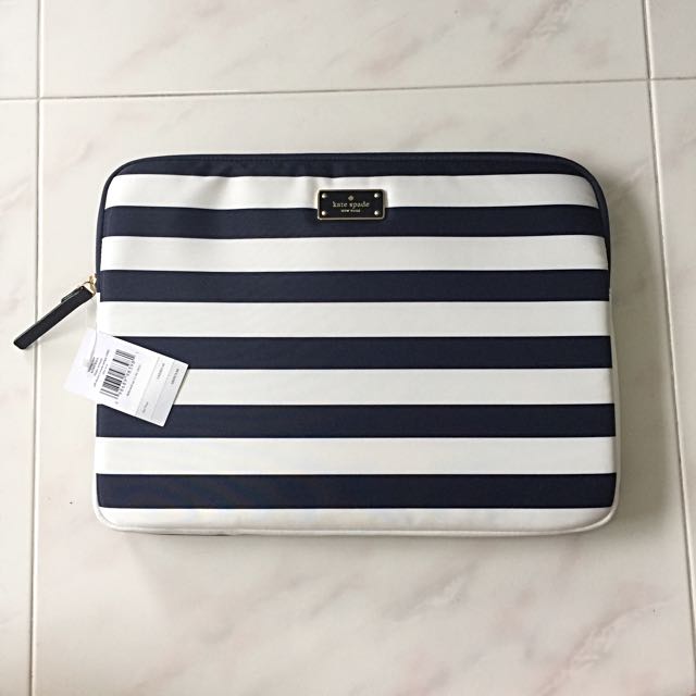 NEW Kate Spade Stripe Laptop Cover, Women's Fashion, Bags & Wallets, Wallets & Card Holders on