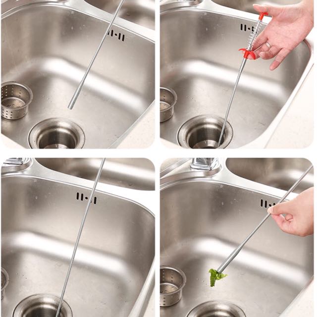 Stainless Steel Flexible Anti Clog Sink Sewer Toilet Drain Dechoke, TV