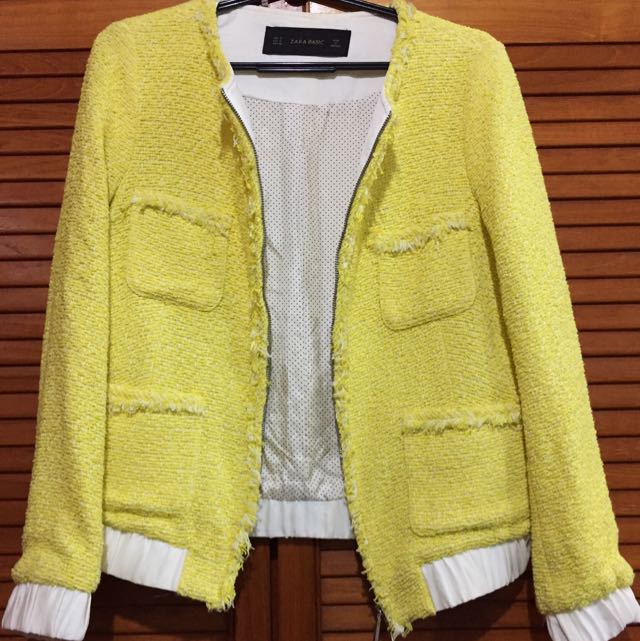 Tweed Jacket in Yellow Size 