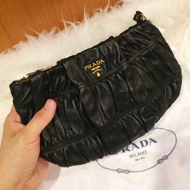 Prada nappa gaufre clutch new arrivals