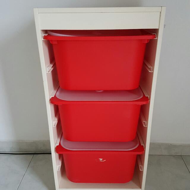 Ikea shelves plus 3 Ikea boxes with cover, Furniture & Home Living