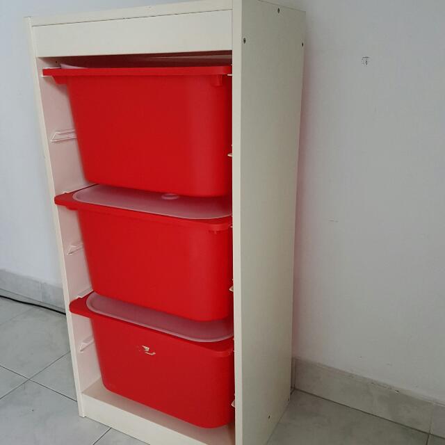 Ikea shelves plus 3 Ikea boxes with cover, Furniture & Home Living