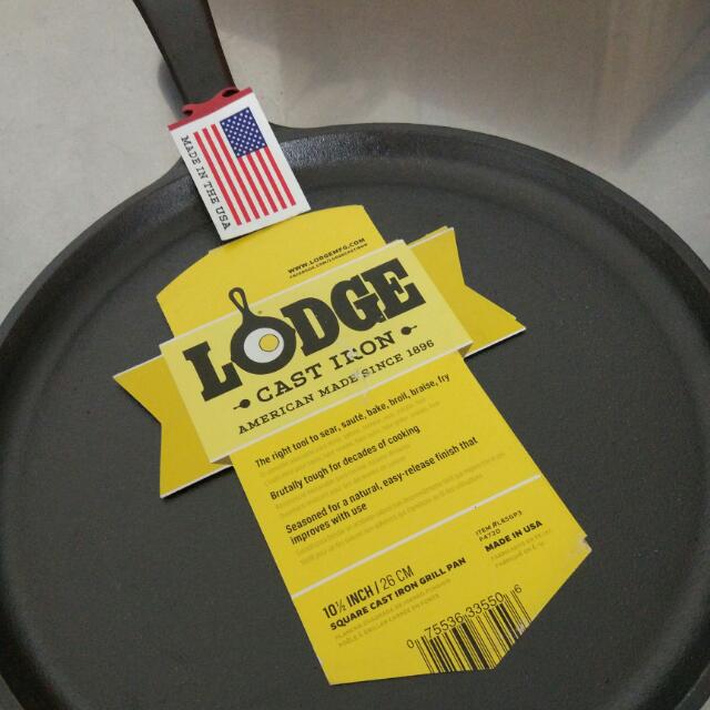 Lodge L9OG3 Cast Iron Round Griddle, Pre-Seasoned, 10.5-inch
