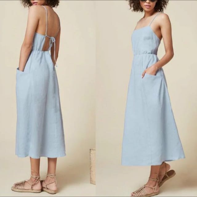 reformation light blue dress