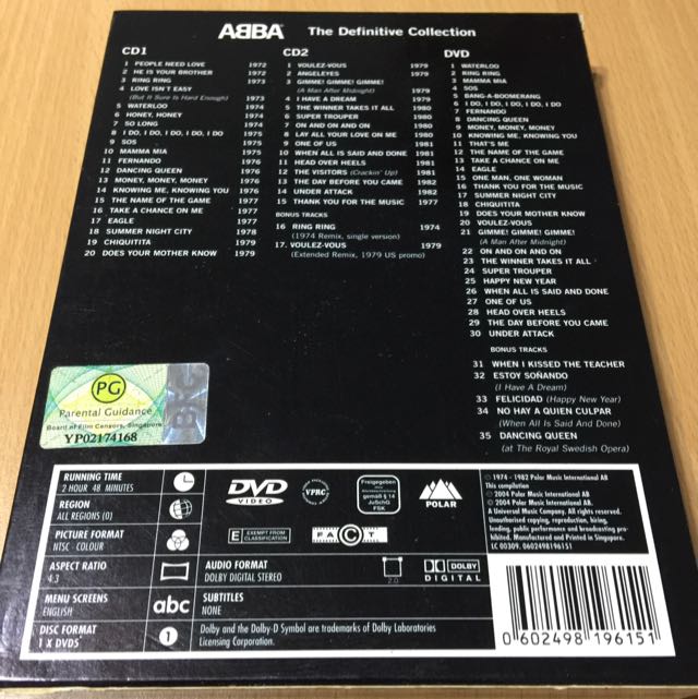 Abba The definitive Collection (2CD+1DVD Music Album), Hobbies & Toys ...