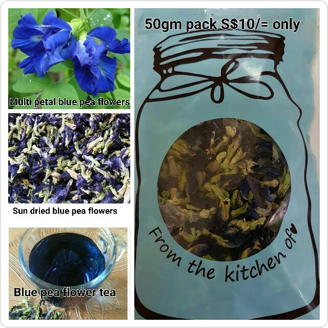 Dried Blue Pea Flower, organic sun dried, Food & Drinks, Packaged