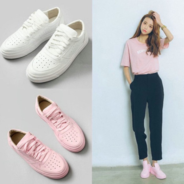 Korea White Pink Casual Street Style Sports Shoes Stylenanda K85