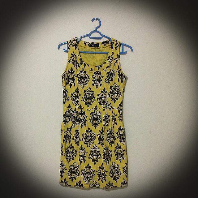 Yellow Damask Dress