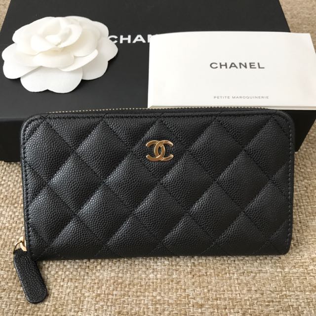 Authentic Chanel Zip Wallet Medium