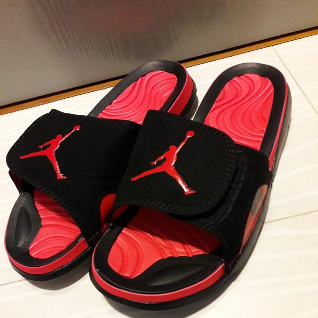 Red and clearance black jordan sandals