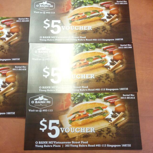O Banh Mi Vietnamese Restaurant Voucher Entertainment Gift Cards Vouchers On Carousell