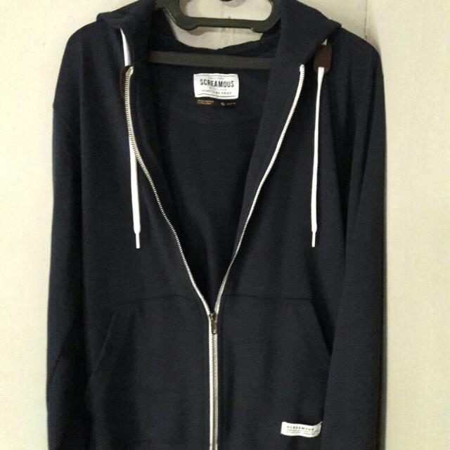 Zip Hoodie Screamous Fesyen Pria Pakaian Baju Luaran Di Carousell