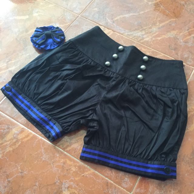 Bodyline P328-Blk-blu-M Kodona Shorts 
