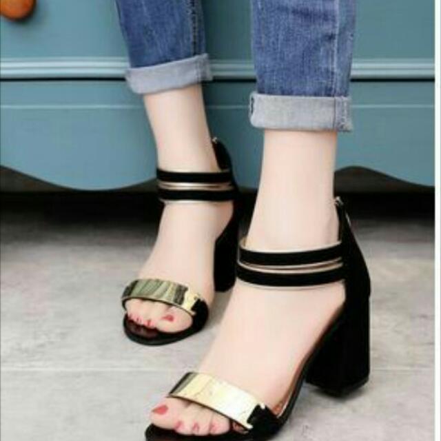 Heels Hak Tahu Hitam Tgs31 Olshop Fashion Olshop Wanita Di Carousell
