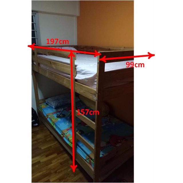 Ikea Wooden Double Deck Bunk Bed Furniture Beds Mattresses On