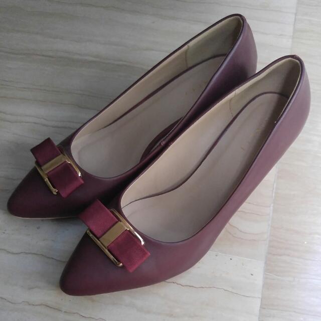 faux leather heels
