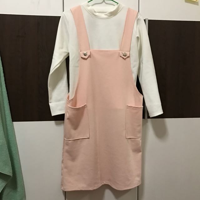pastel pink dungarees