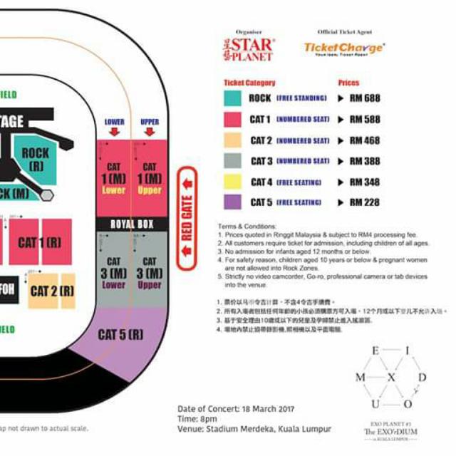 Exo 3 The EXO'rDIUM EXO Concert Ticket Malaysia, Tickets