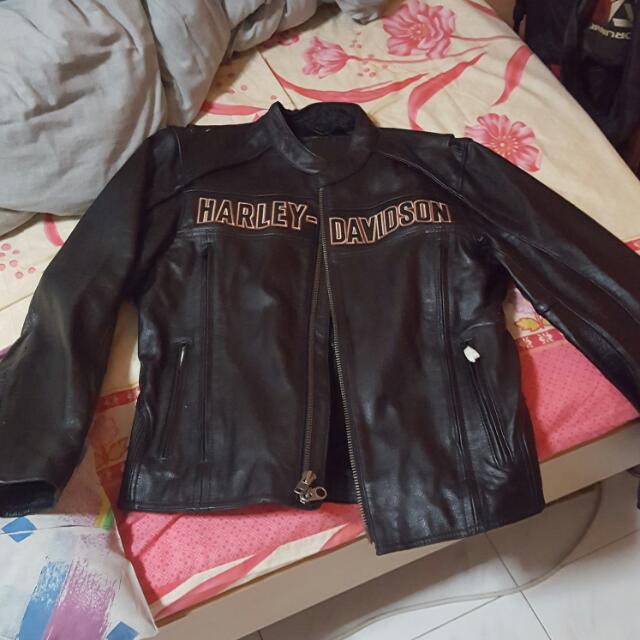 Harley Davidson Mens ROADWAY Black Leather Jacket SIZE L Men s