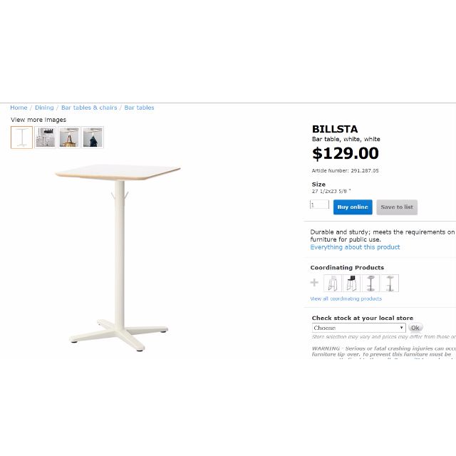 Mesa alta de bar Torjin de Ashley Furniture