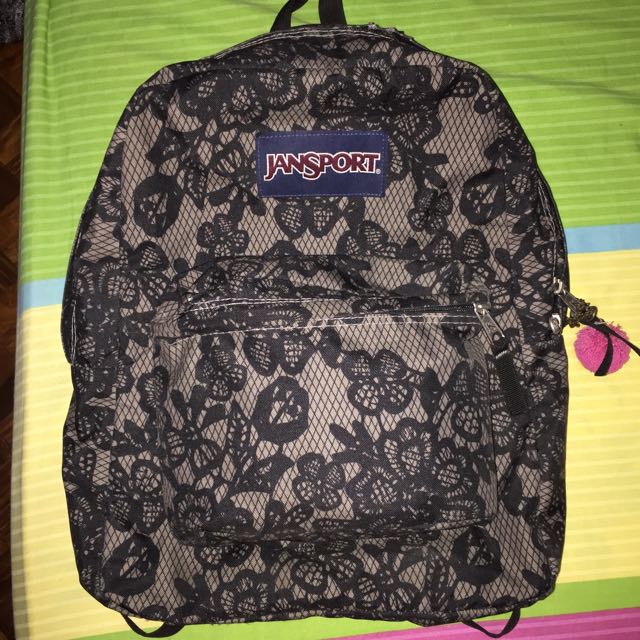 Jansport black floral backpack best sale