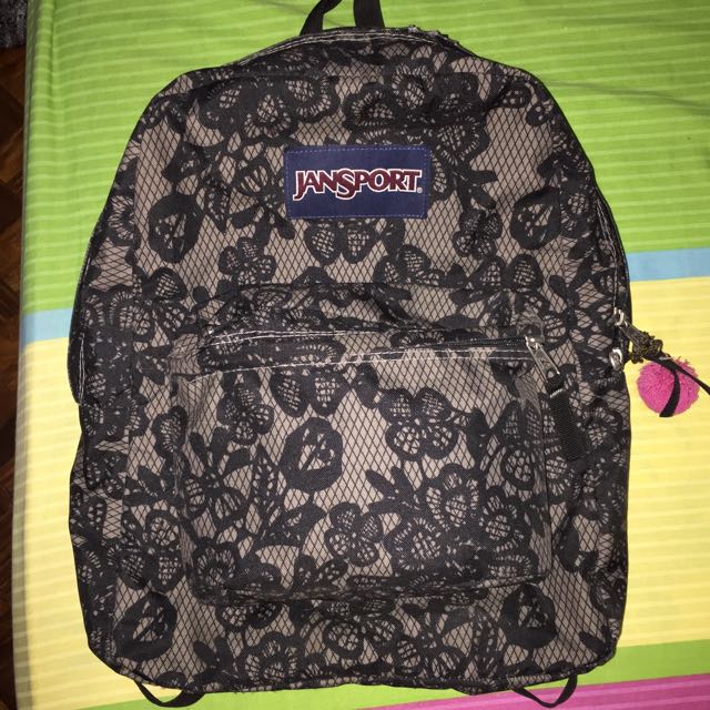 black floral jansport backpack