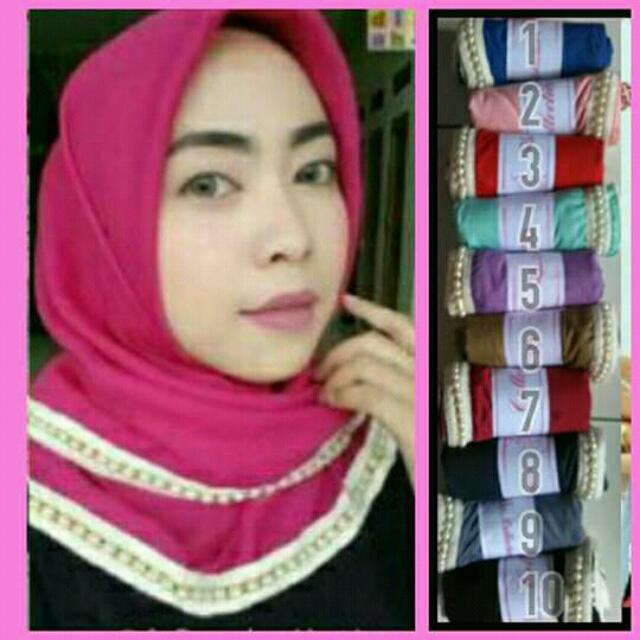 Jilbab Segiempat Renda Mutiara Olshop Fashion Olshop Muslim On