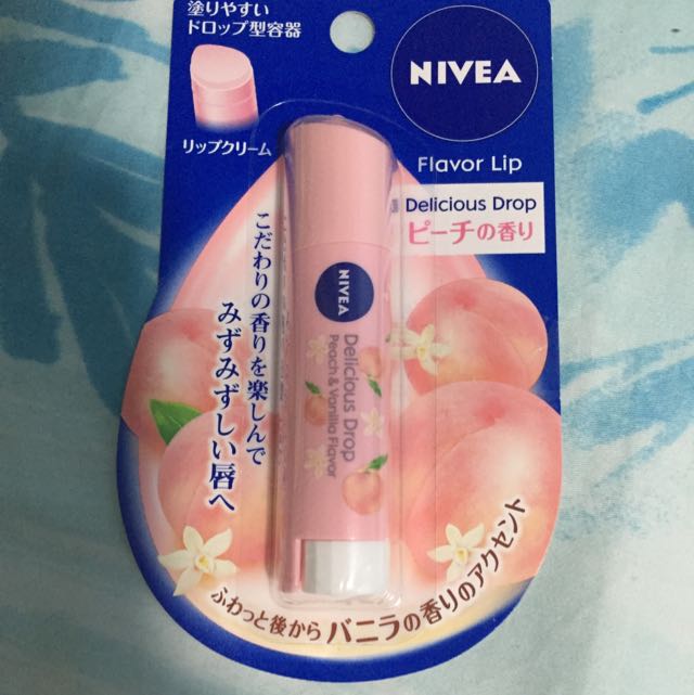 nivea new peach and vanilla lip balm delicious drop, Beauty & Personal ...