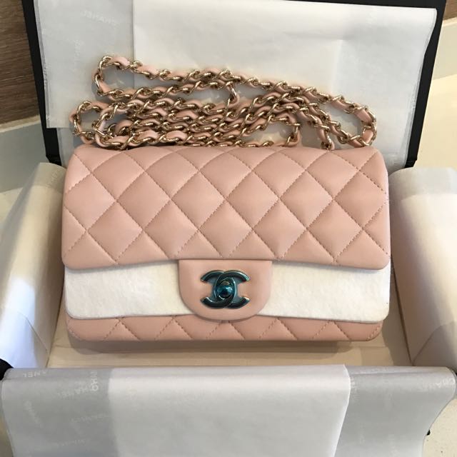BNIB Baby Pink Chanel Mini Classic Flap Bag, Luxury, Bags