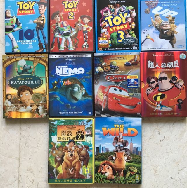 Disney Pixar Animation DVD/BluRay bundle, Hobbies & Toys, Music & Media ...