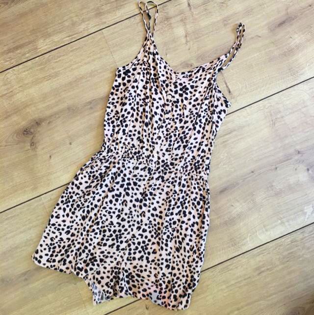H M Divided Leopard Print Romper