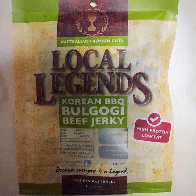 HIGH PROTEIN LOW FAT LOCAL LEGENDS KOREAN BBQ BULGOGI BEEF JERKY, Food