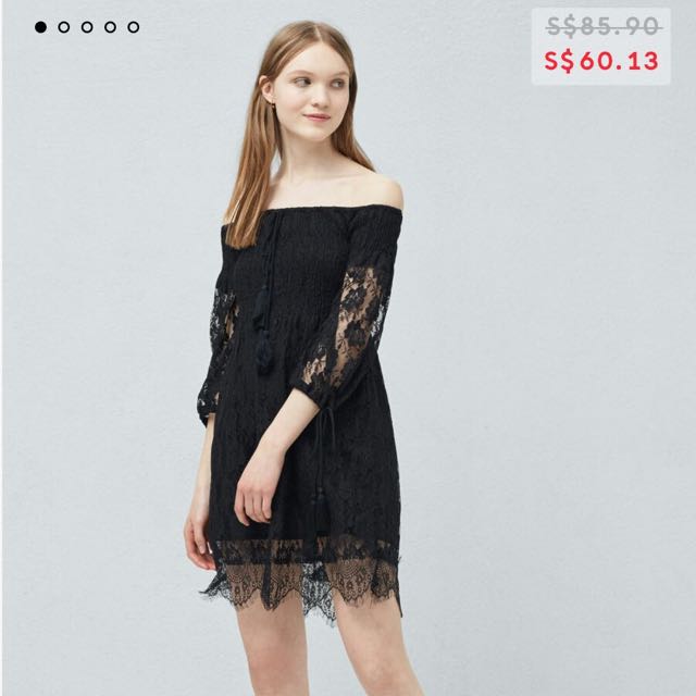 mango black lace dress