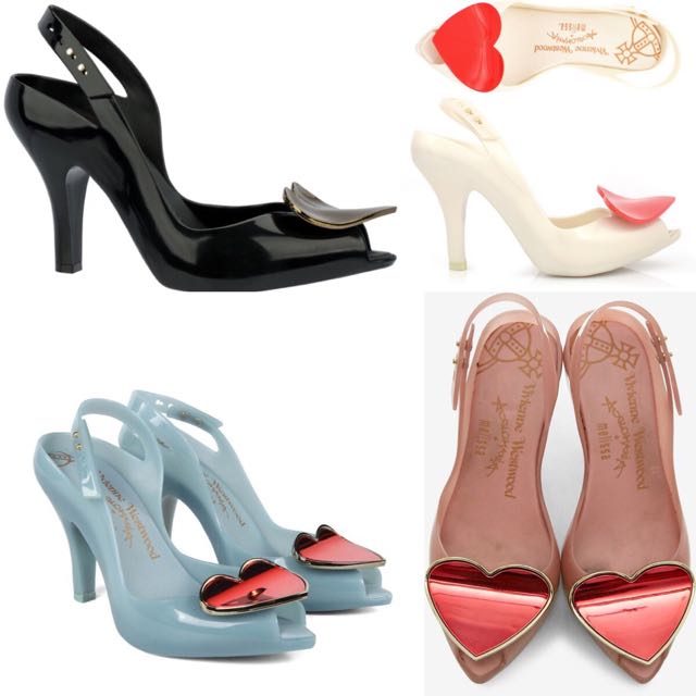 Melissa Lady Dragon Heart Jelly Slingback Heels Women s Fashion Footwear Heels on Carousell