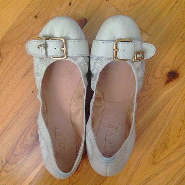 cream colored ballet flats