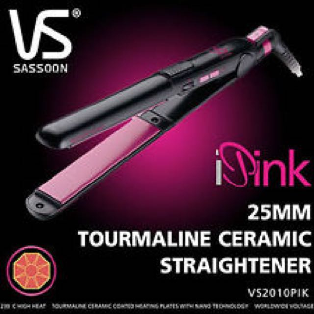 Vidal Sassoon Hair Straightener Tourmaline Ceramic With Nano Silver