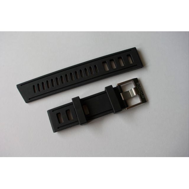 Borealis Vulcanised Rubber Strap 22mm Black Mobile Phones