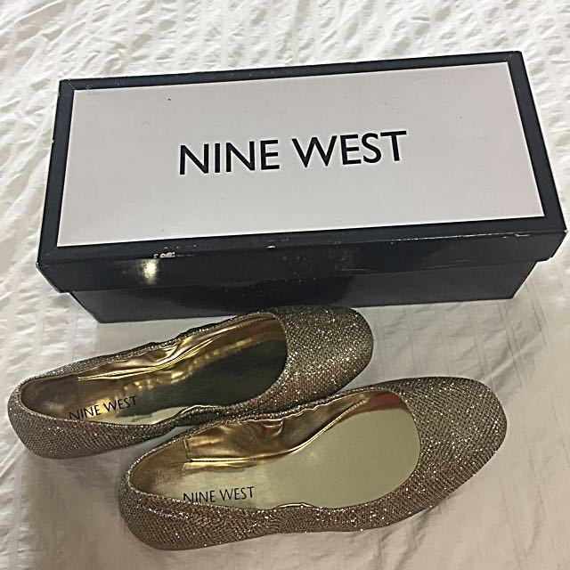 nine west gold flats