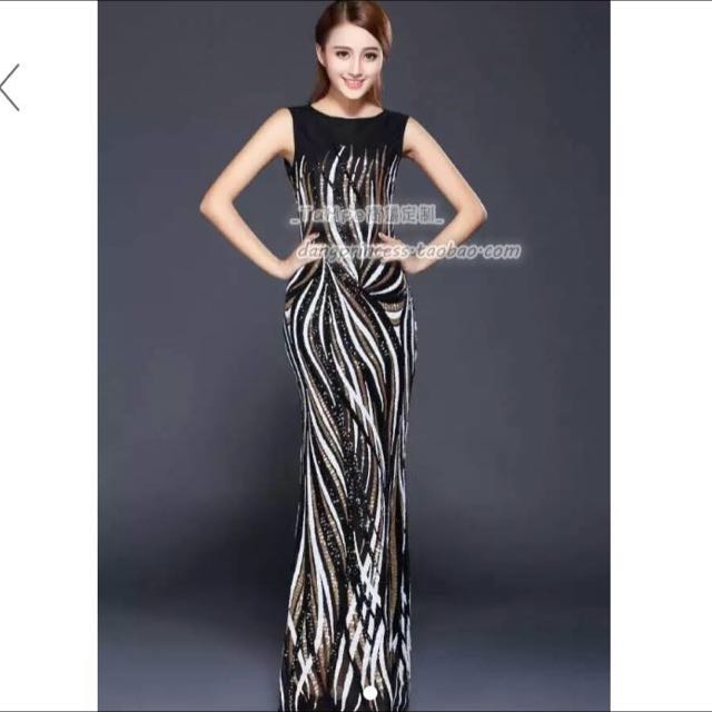 Gatsby themed long dress sale