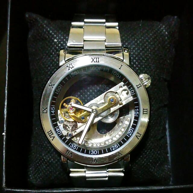 Minimalist skeleton clearance watch