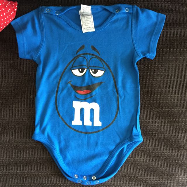 m&m onesie baby