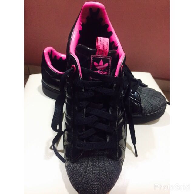 Women Black Pink Adidas Superstar Shoes, Women's Fashion, Shoes on Carousell