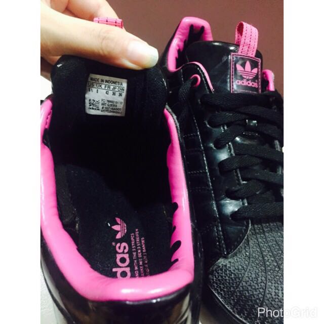 adidas superstar black and pink