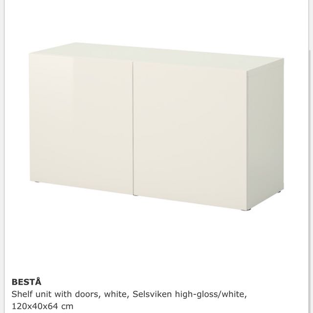 Ikea Besta Cupboard With 2 Doors Furniture Shelves Drawers On