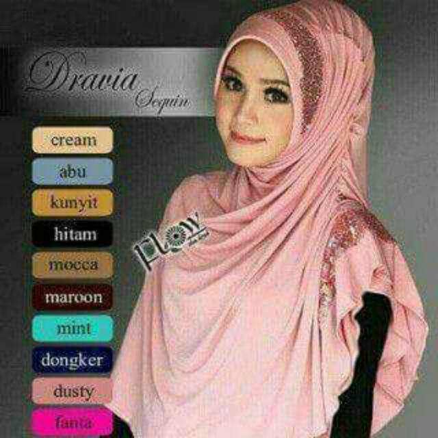 Jilbab Dravia Payet Olshop Fashion Olshop Muslim On Carousell