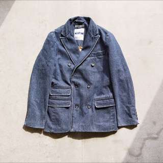 Wisdom Denim Peacoat 藍染丹寧雙排扣西裝外套 / 獵裝