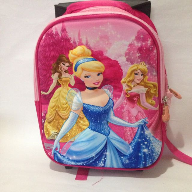 Trolley School Bag For Kid Children Cinderella Princess Babies