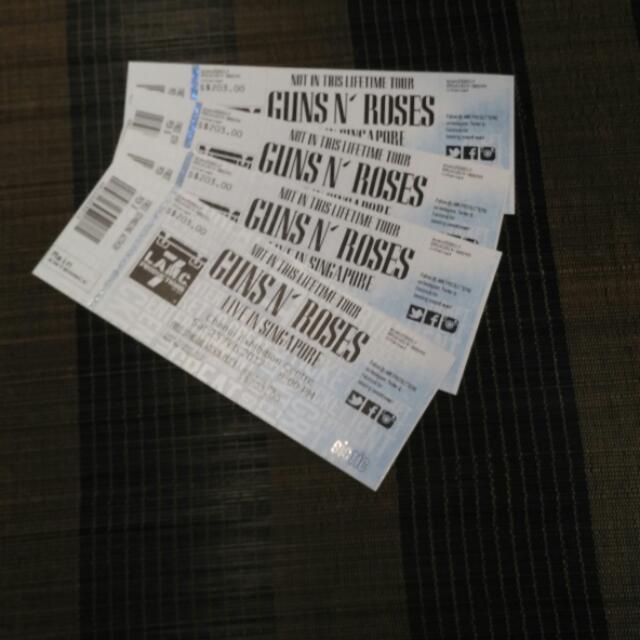 Guns N' Roses Tickets, Tickets & Vouchers, Event Tickets on Carousell