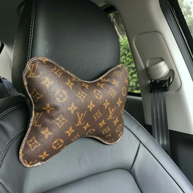 Brand New LV inspired Car Head/Neck Rest Cushion with padded
